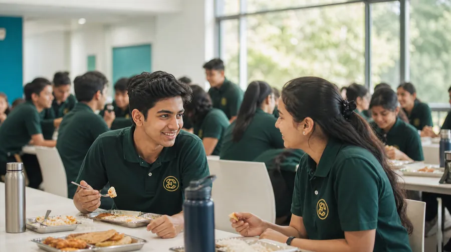 Students at lunch in the Edvia canteen